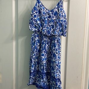 Blue floral casual dress - H&M